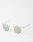 Asos Round Sunglasses With Metal Nose Bridge & Flat Lens - Clear