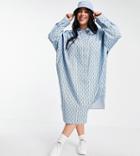 Collusion Plus Oversize Midi Shirt Dress In Blue Collusion Stripe-blues