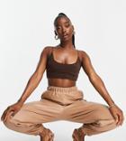 Missyempire Exclusive Not So Basic Crop Top In Chocolate-brown