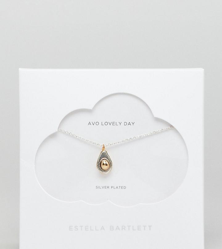 Estella Bartlett Gold And Silver Plated Avocado Necklace - Silver