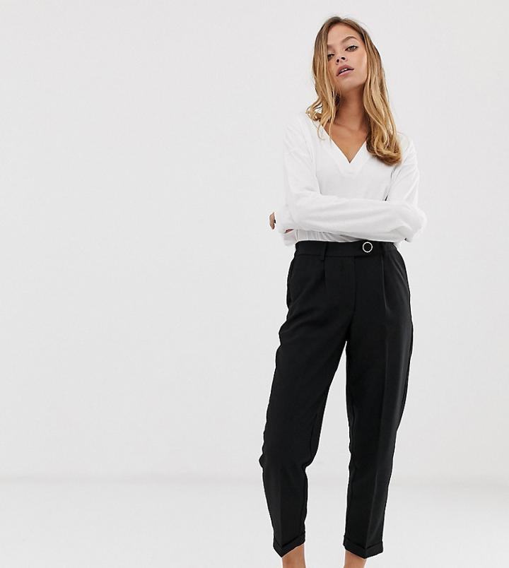 Vero Moda Petite High Waist Tapered Leg Pants-black
