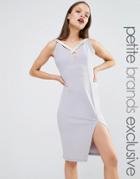 Naanaa Petite Cut Out Plunge Pencil Dress - Light Lavender