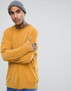 Mennace Sweater With Drop Shoulder In Chenille - Yellow