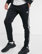 Adidas Originals Adicolor Superstar Three Stripe Sweatpants In Black