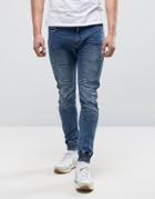 Loyalty And Faith Stretch Cuffed Ethan Jogger In Indigo Wash - Blue