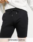 Asos Design Organic Blend Jersey Skinny Shorts In Black - Black
