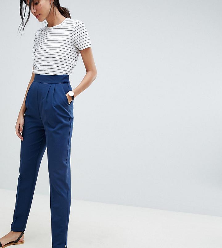 Asos Design Tall High Waist Tapered Pants - Gray