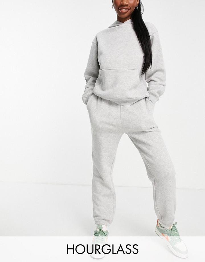 Asos Design Hourglass Tracksuit Ultimate Oversized Hoodie / Sweatpants In Heather Gray-grey