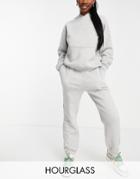 Asos Design Hourglass Tracksuit Ultimate Oversized Hoodie / Sweatpants In Heather Gray-grey