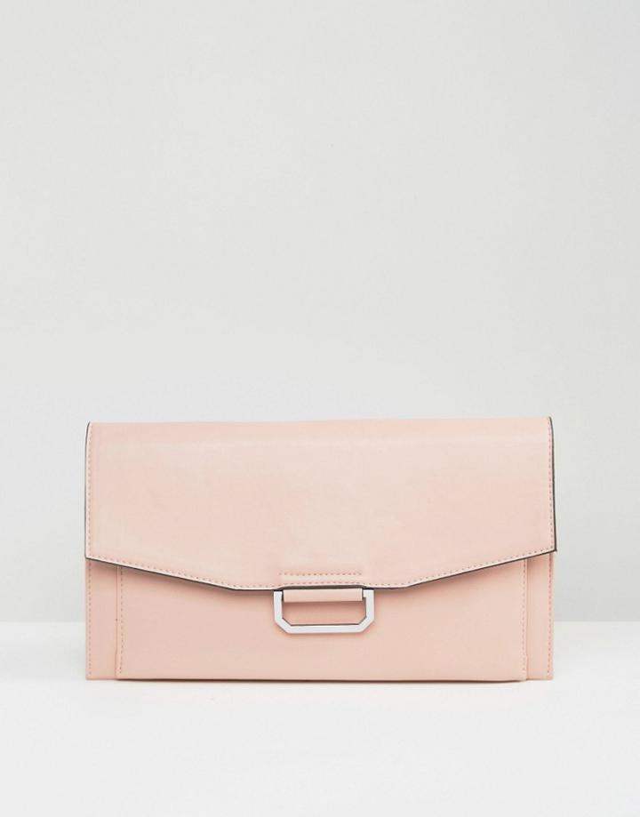 Asos Slim Ring Detail Clutch Bag - Pink