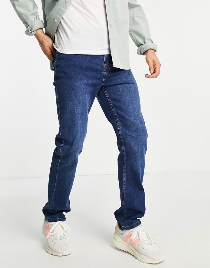 Ldn Dnm Dad Fit Jeans In Mid Wash-blues