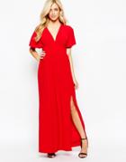 Love Kimono Sleeve Maxi Dress - Red
