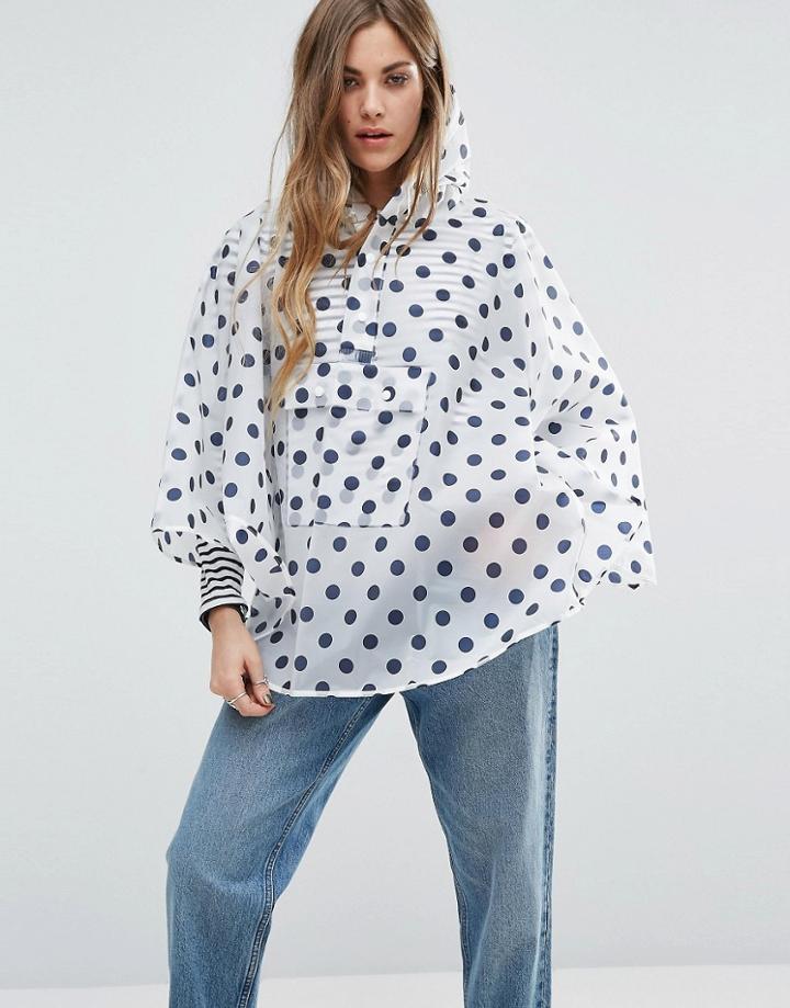 Rock & Religion Polka Dot Printed Poncho Pac-a-trench - Multi