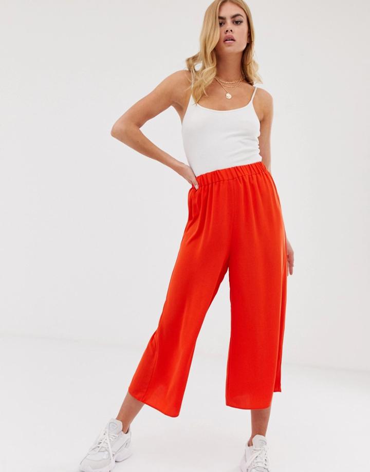 Asos Design Easy Elasticated Culottes-orange