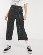 Asos Design Plisse Culotte In Polka Dot-multi