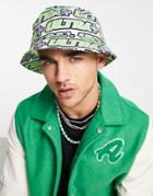 Asos Design Bucket Hat In Printed Nylon-multi