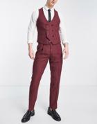 Harry Brown Suit Pants In Berry Tweed-red