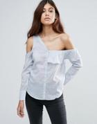 Influence Asymmetric One Shoulder Top - Blue