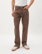 Weekday Space Straight Jeans In Brown