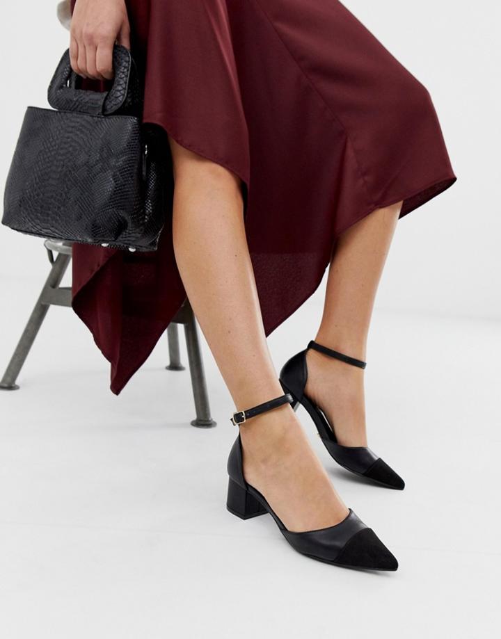 Oasis Heeled Shoes With Ankle Strap In Black - Black