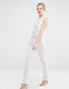 Supertrash Jumpsuit In Geo Lace - White