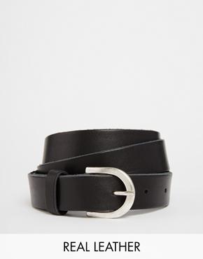 Asos Leather Boyfriend Waist And Hip Belt - Black
