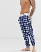Le Breve Checked Lounge Sweatpants-navy