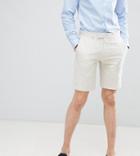 Farah Skinny Wedding Suit Shorts In Linen Exclusive - Stone