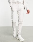 Asos Design Skinny Smart Pants In Ice Gray - Part Of A Set-grey