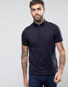 Ted Baker Concealed Placket Polo - Navy
