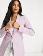 Unique21 Tailored Single Button Blazer In Lilac-purple