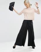 Asos White Extreme Wide Leg Pant - Black