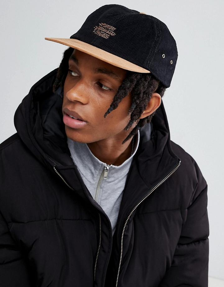 Element Prowe Logo Cord Cap In Black/brown - Black