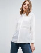 Asos Blouse With Sheer & Solid Panels - White