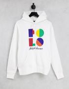 Polo Ralph Lauren Rainbow Logo Hoodie In White