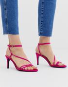 Stradivarius Strappy Skinny Sandals In Pink