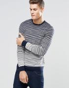 Hugo By Hugo Boss Sweater With Breton Stripe In Navy - Navy