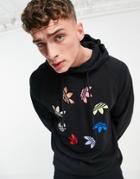 Adidas Originals Adicolor Bold Hoodie In Black With Multi Branding