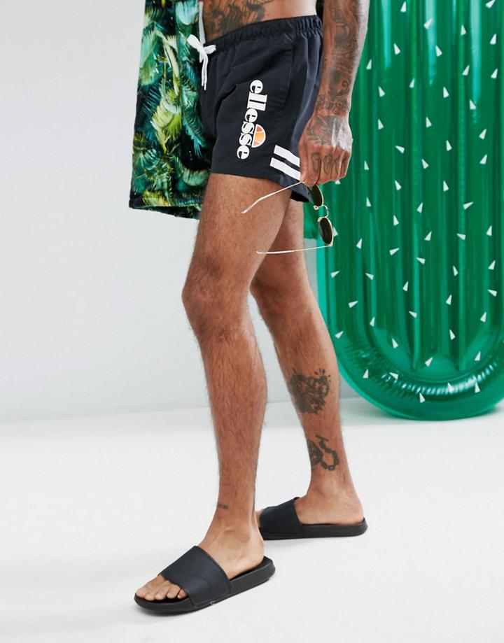 Ellesse Side Detail Swim Shorts In Black - Black