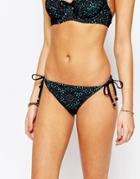 Lepel Summer Days Crochet Tie Side Bikini Bottom - Black