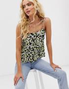 & Other Stories Cami Top With Floral Print In Yellow - Multi
