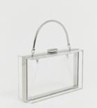 True Decadence Clear Box Grab Bag With Cross Body Chain - Clear