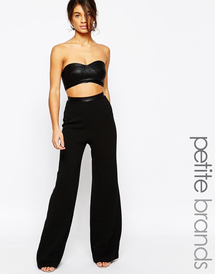 John Zack Petite Cut Out Bandeau Jumpsuit - Black