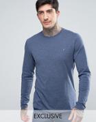 Farah Twisted Yarn Marl Long Sleeve T-shirt Exclusive In Navy - Navy