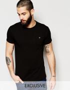 Farah T-shirt With F Logo Muscle Fit Exclusive - Black