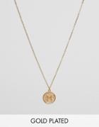 Ottoman Hands M Initial Pendant Necklace - Gold
