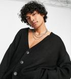 Collusion Compact Knit Boxy Cardigan In Black