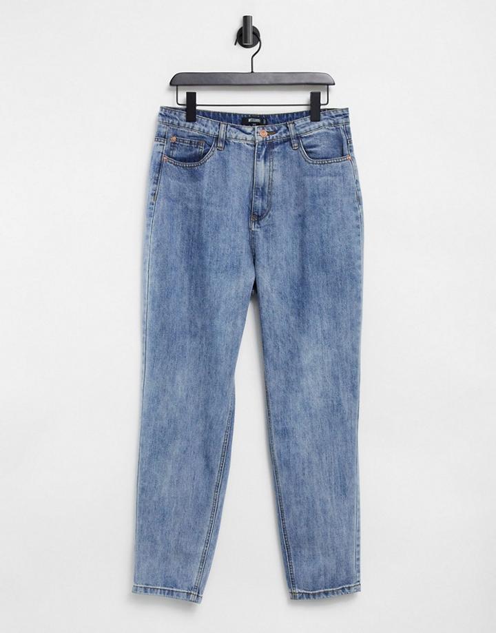 Missguided Mom Jeans In Vintage Blue Wash-blues
