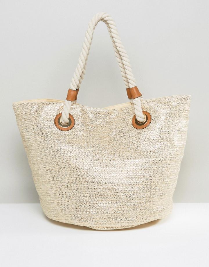 Oasis Summer Metallic Shopper - Gold