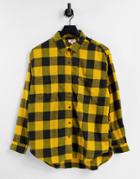 Levi's Plaid Shirt In Black/yellow